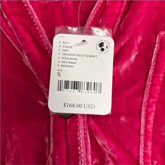 NWT We the Free Night Skies Velvet Shirt Hot Pink S - Picture 3 of 7